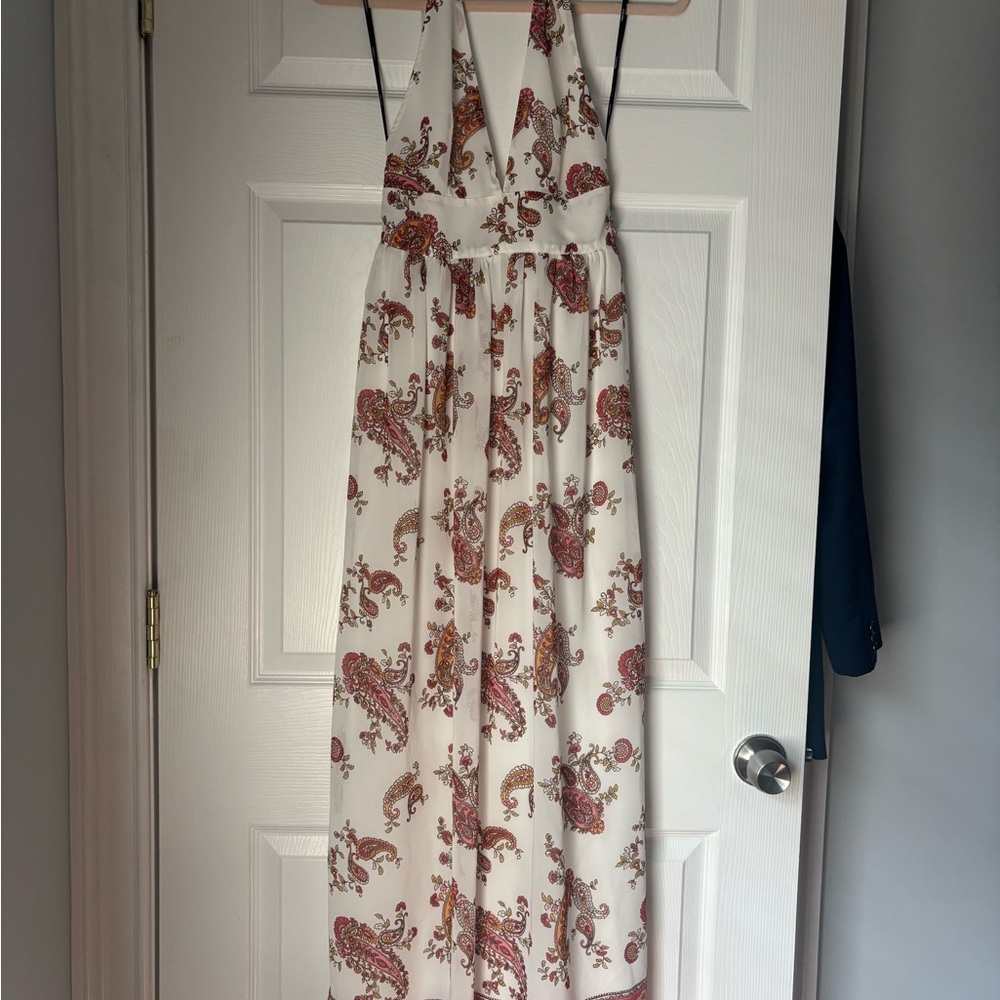 Forever 21 ivory and paisley halter dress